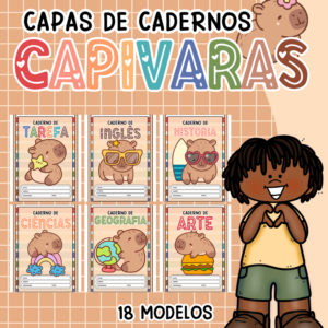 Capas de Caderno – Tema Capivara Cute