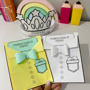 Cartão Interativo "Poema para o Papai" + Coroa Decorativa